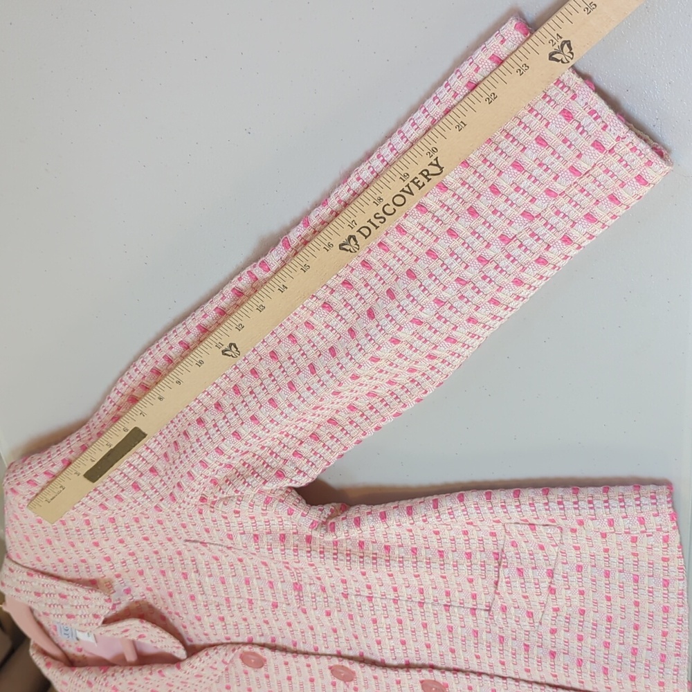 Vintage, J. G. Hook, Pink And Cream Tweed Two Piece Power Suit. Size 14 - Picture 10 of 13
